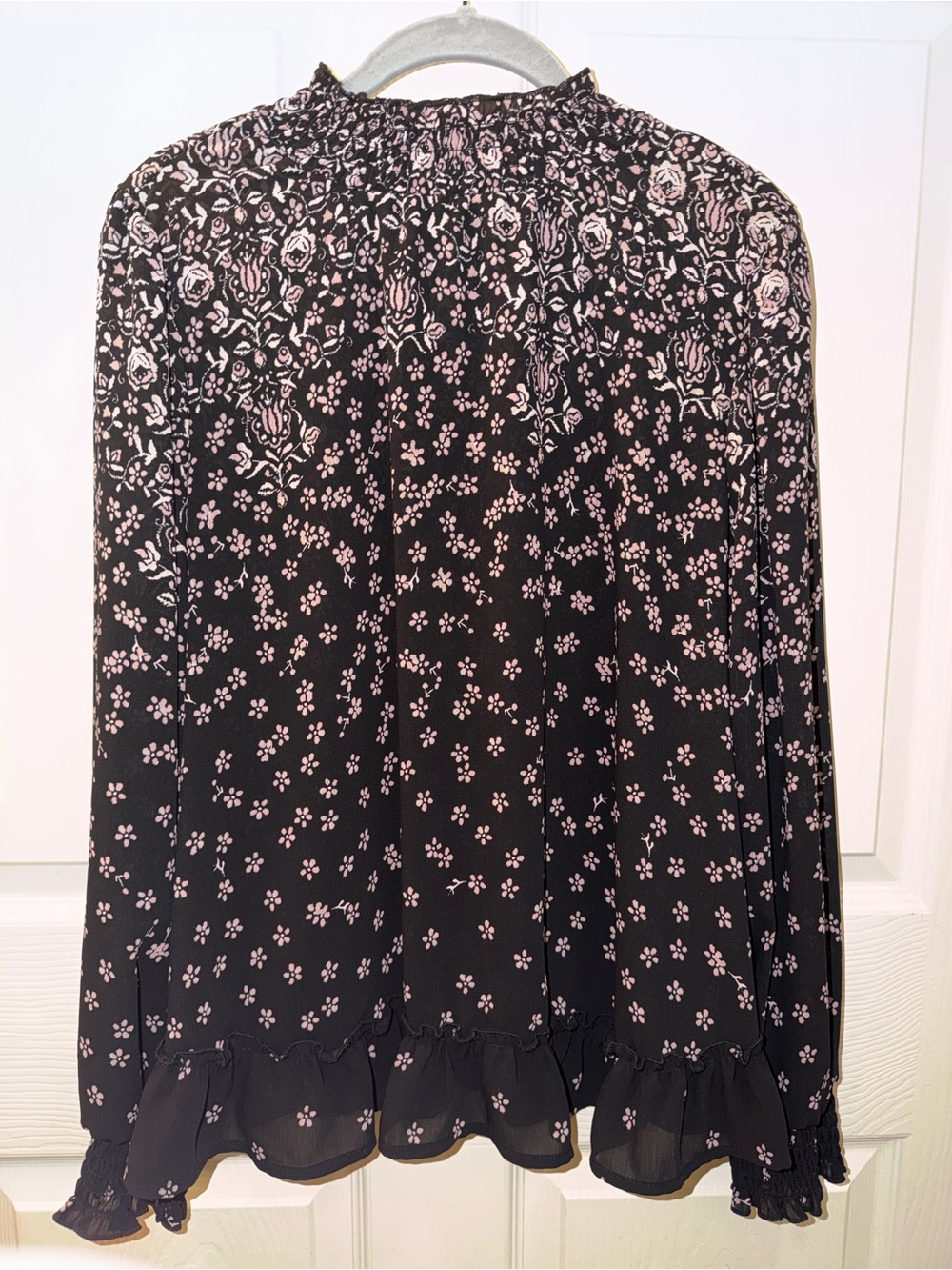 Women's Black High Neckline with Ruffled Mock Neck